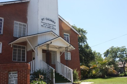 A front view of Mt. Calvary Missionary Baptist Church near Rosewood Courts on April 18, 2015 in Austin, Texas.