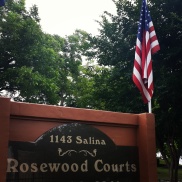 Entrance to the Rosewood Courts Public Housing Development on April 30, 2015 in Austin, Texas.